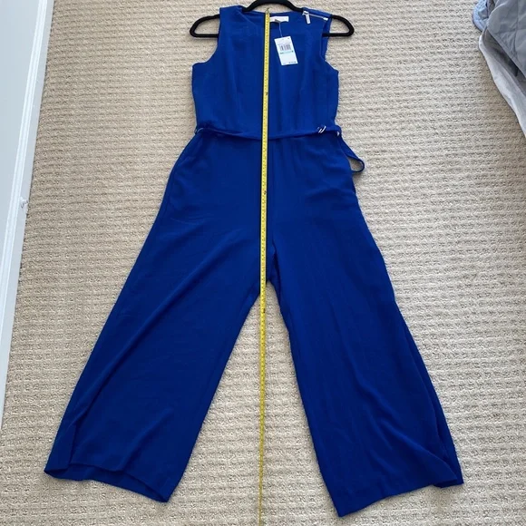 MICHAEL Michael Kors Twilight Blue D Ring Belt Cropped Pant Jumpsuit - Picture 12 of 16